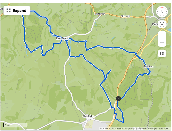 Meon Valley Butser hill tour map